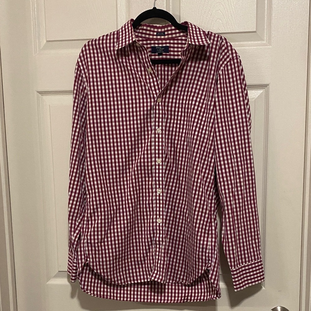 J Crew Men’s Gingham 80’s 2-Ply Shirt